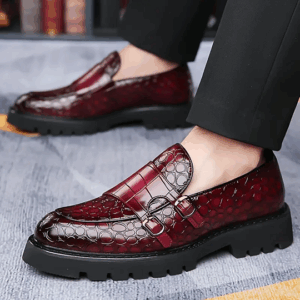 Men's Vintage Solid Color Slip-On Platform Loafer Shoes