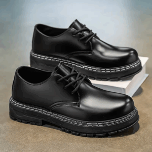 Men's Glossy Black Faux Loafers
